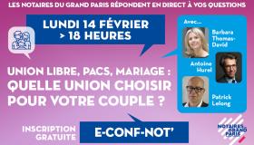 e-Conf-Not spéciale Saint-Valentin : "Union libre, pacs, mariage : quelle union choisir pour votre couple ?"