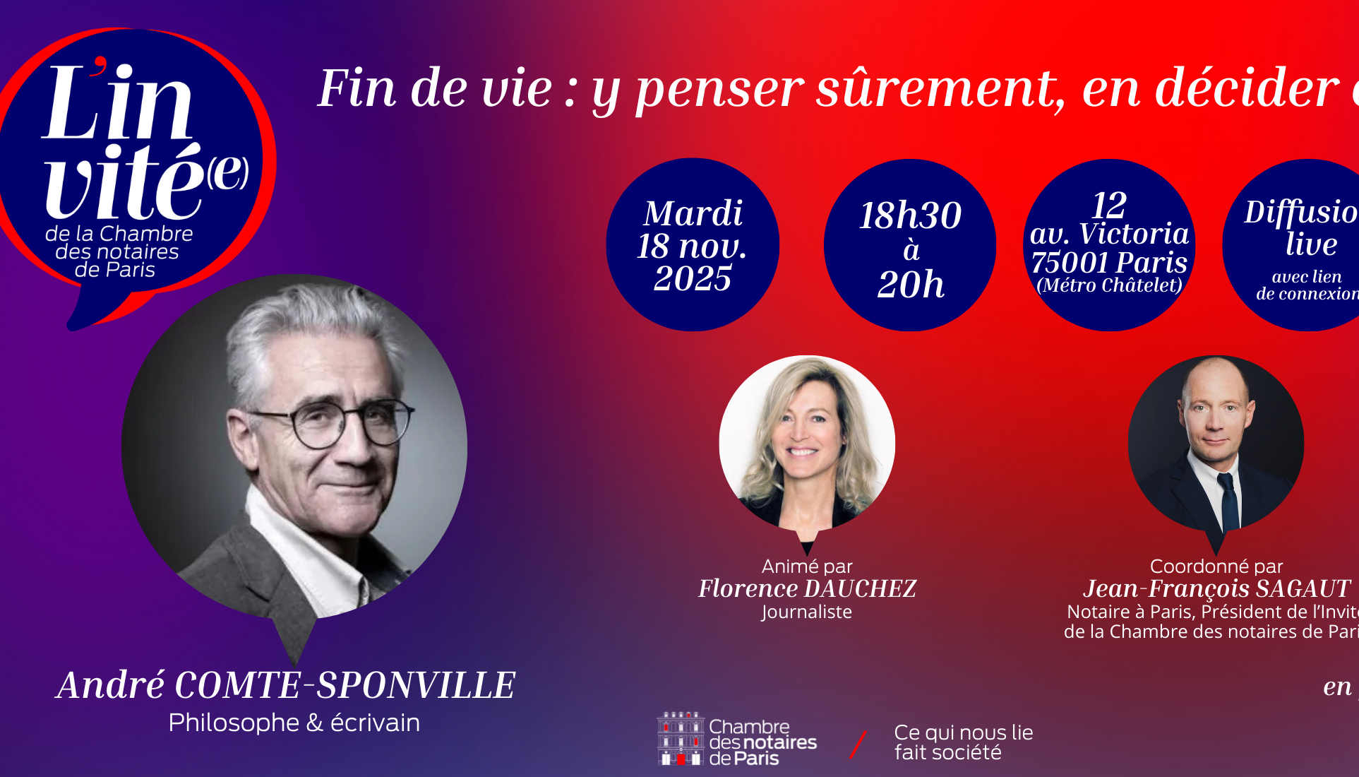 Prochain invité de la Chambre des notaires de Paris : André COMTE-SPONVILLE
