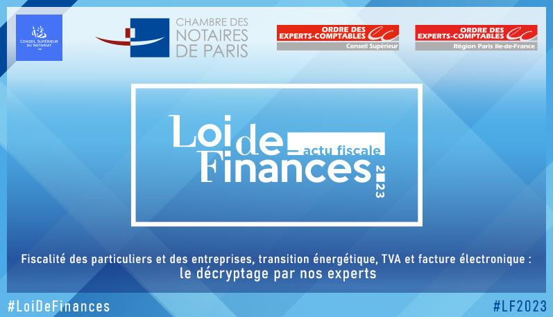 Loi De Finances 2023 : Le Décryptage | Chambre De Paris