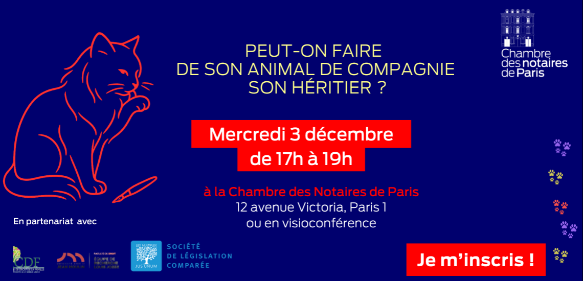 Conférence : Peut-on faire de son animal de compagnie son héritier ?